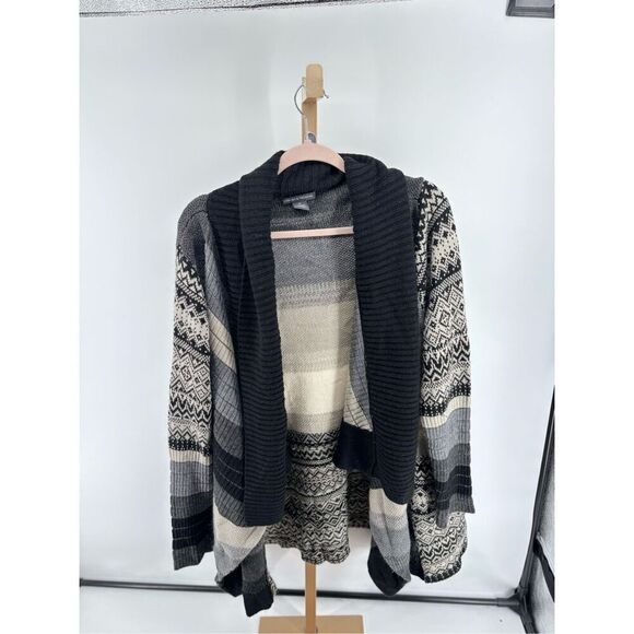 Chelsea and Theodore gray black open cardigan size XL - Picture 10 of 11